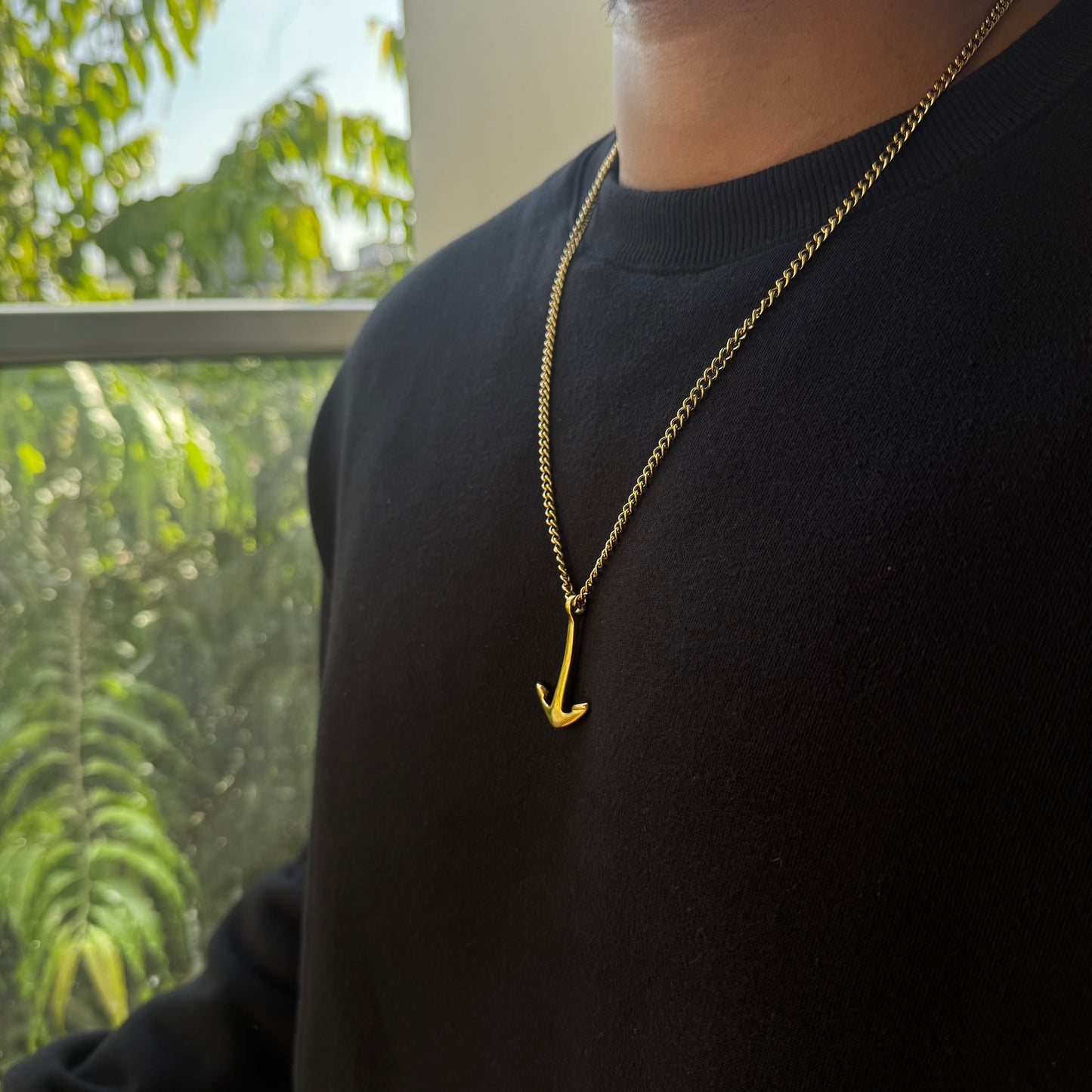 ANCHOR PENDANT WITH CHAIN (GOLD)