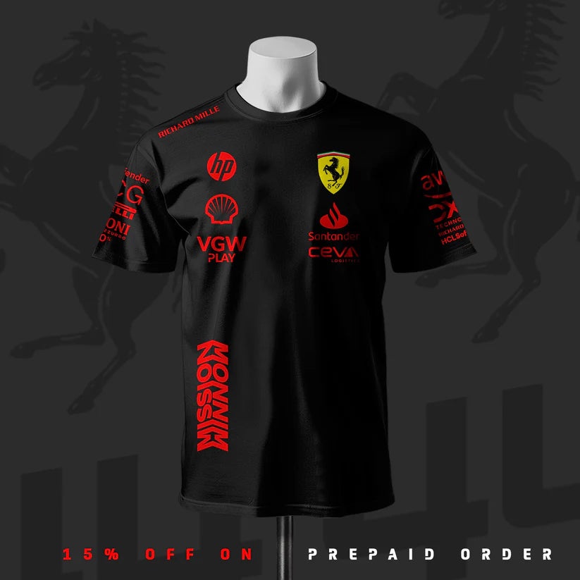 Lewis Hamilton New F1 Racing Team Edition Black Cotton T-shirt 2.0