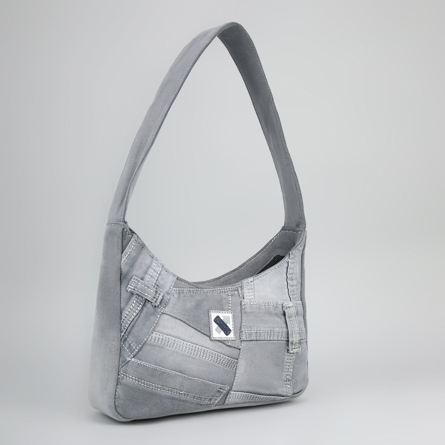 RE-DENIM SHOULDER BAG - Ice Grey