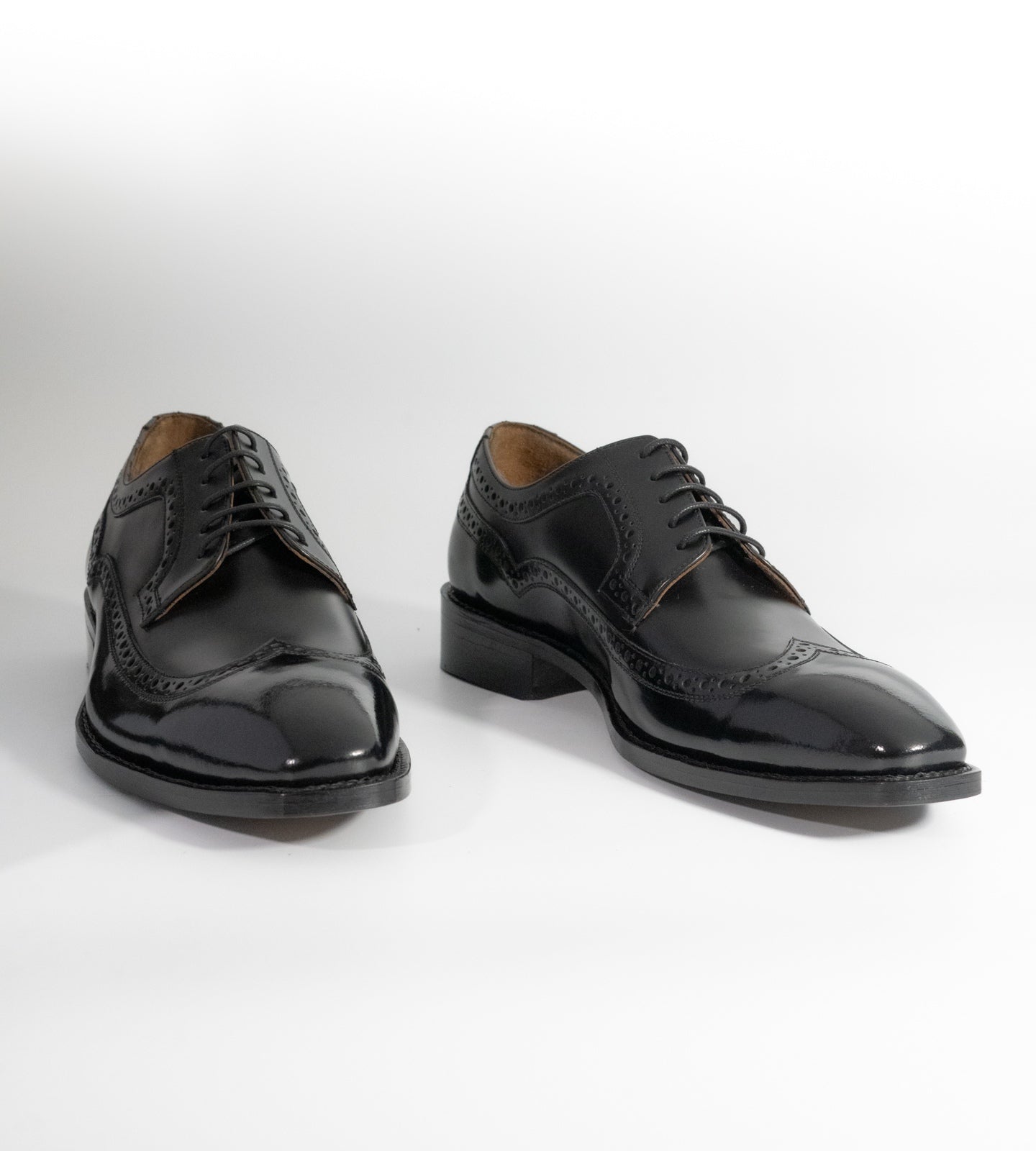 Michigan Black Calf Chisel Toe Wingtip Derby Shoe
