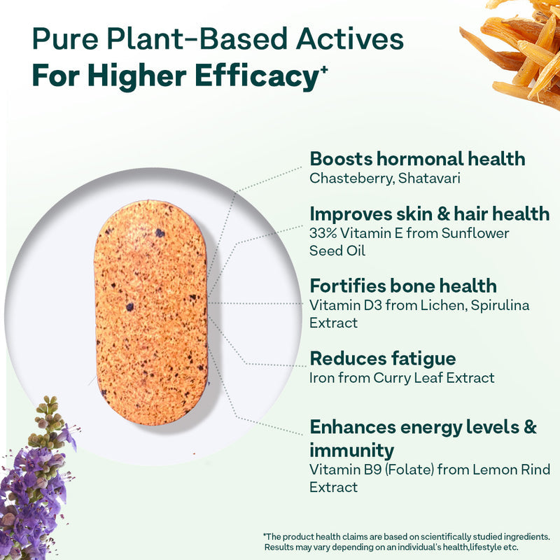 Oziva Plant Based Multivitamins for Women 35+ - 50 Tablets