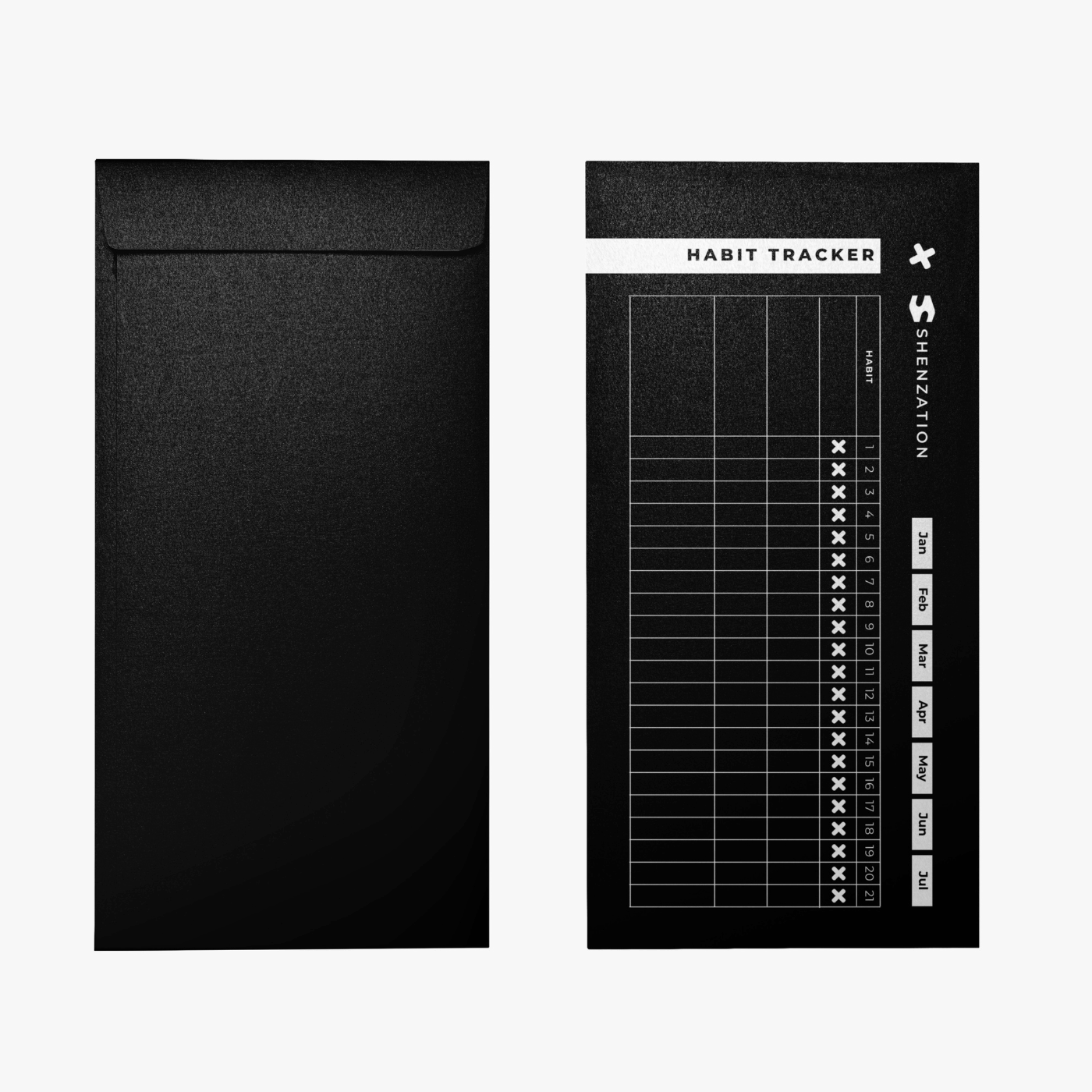 Habit Tracker Cards - 12 Month Pack - Daily & Monthly Goal Board & Productivity Journal