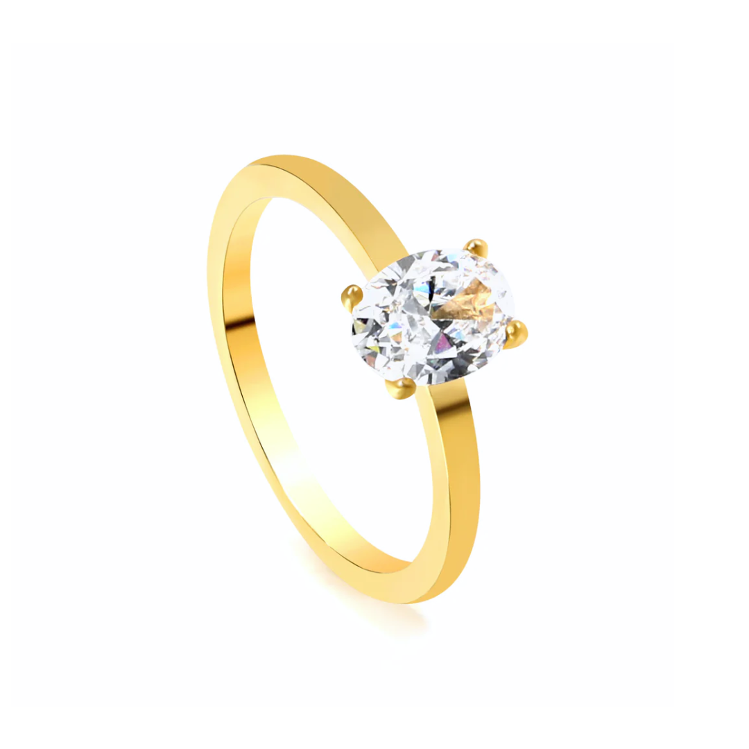 OVAL RING - 18K GOLD-PLATED