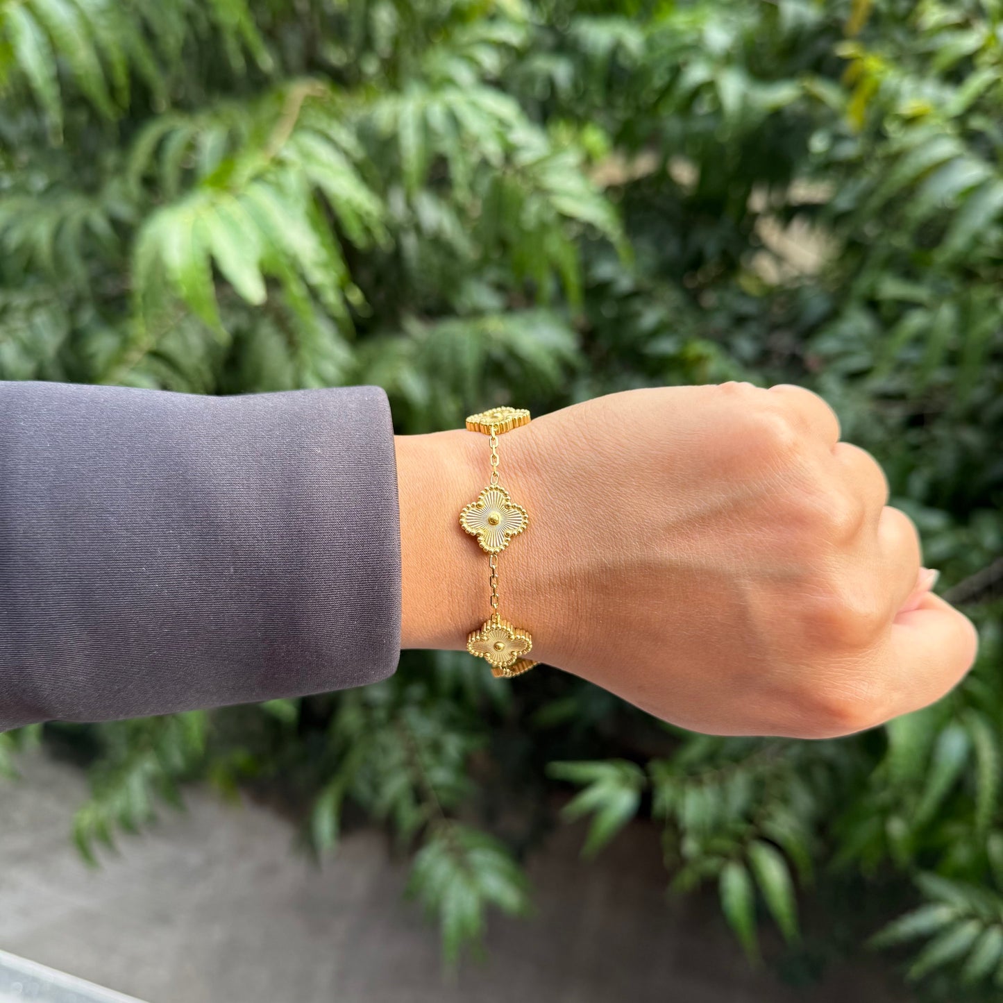 VINTAGE TRÈFLE BRACELET - 18K GOLD-PLATED