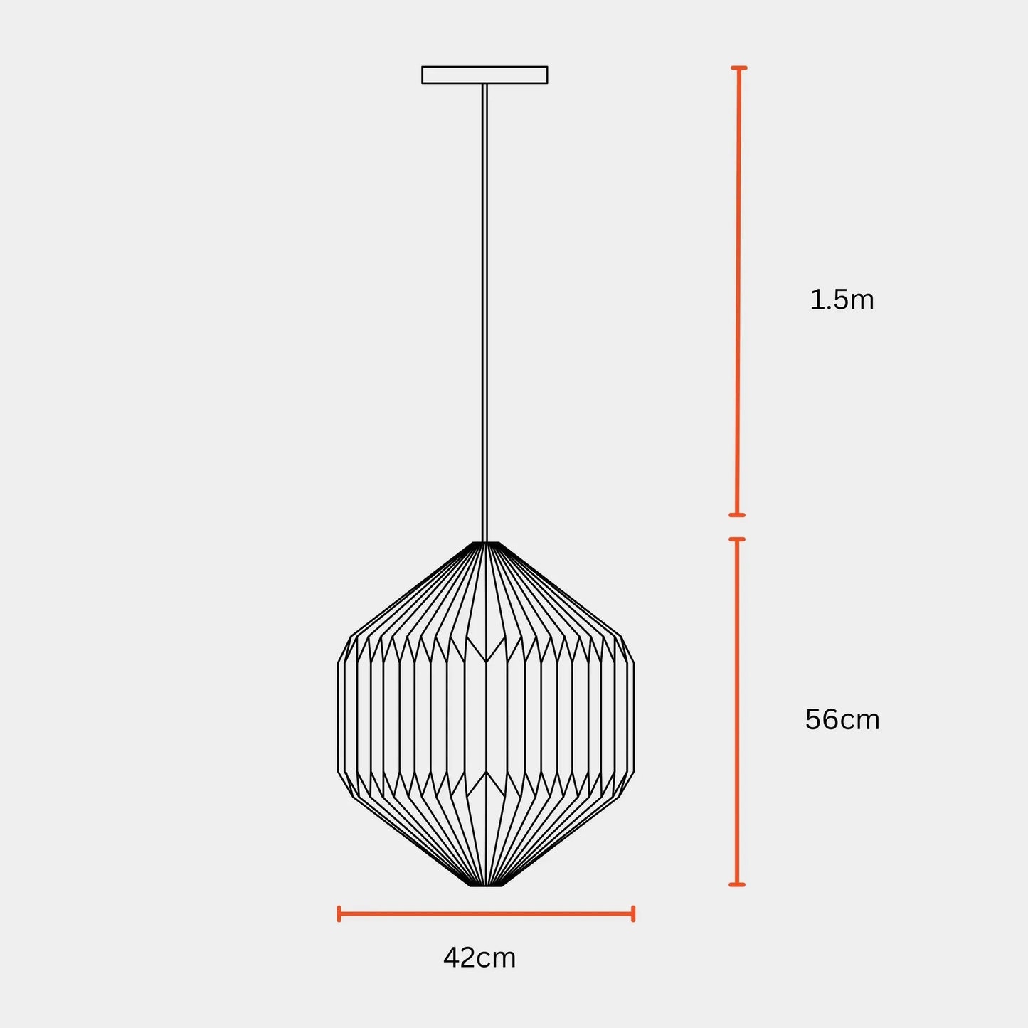 Oblong Origami Pendant Lamp