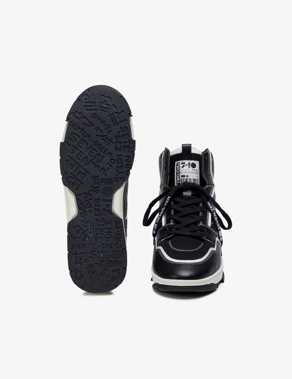 Black & White High-Top Sneakers | 7-10