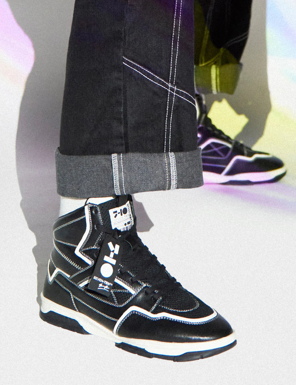 Black & White High-Top Sneakers | 7-10