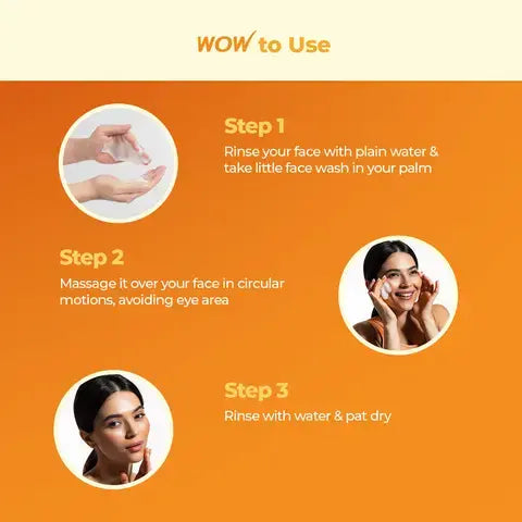 Wow skincare Vitamin C & Niacinamide Brightening Foaming Face Wash - 150 ML (With built-in face brush) / Pack Of 1