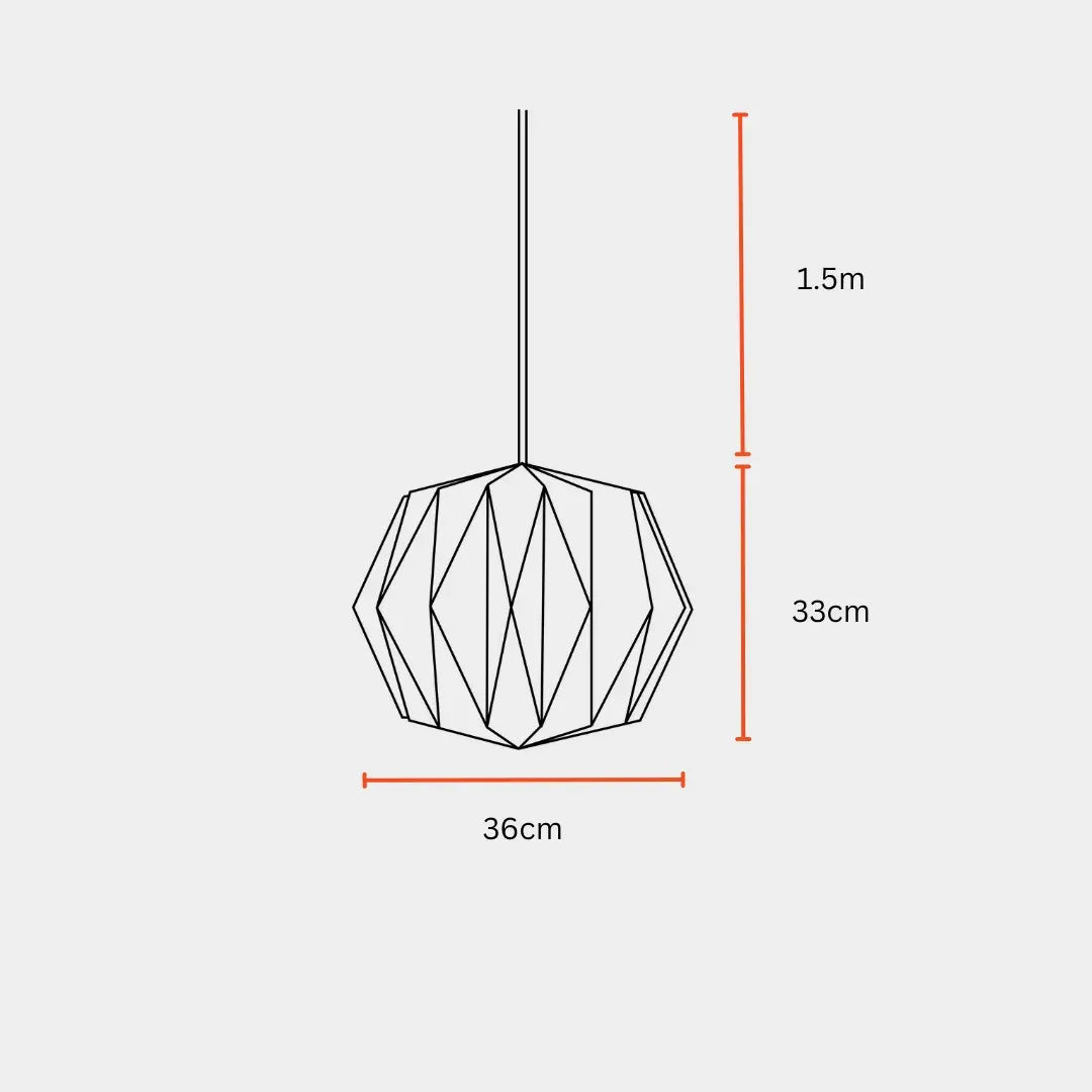 Sphere Pendant Lamp Marble Print