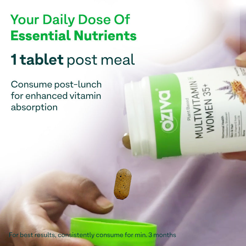Oziva Plant Based Multivitamins for Women 35+ - 50 Tablets