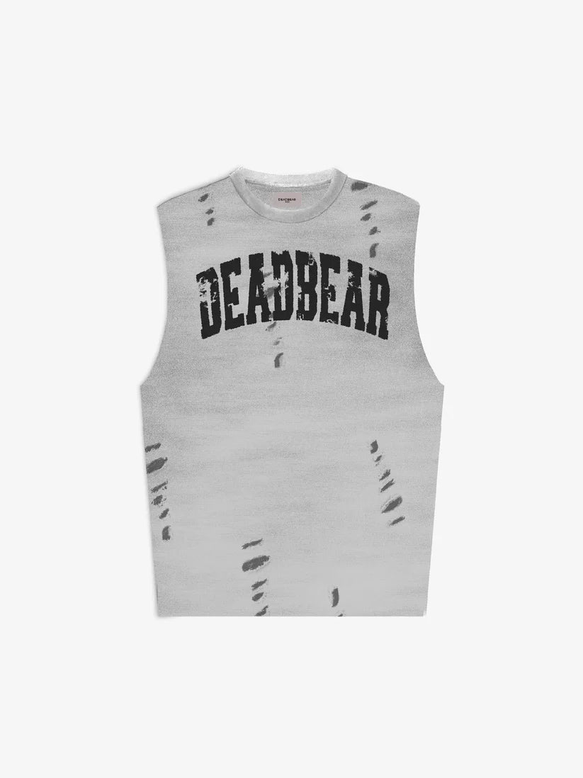 Distressed Washed Grey Tank