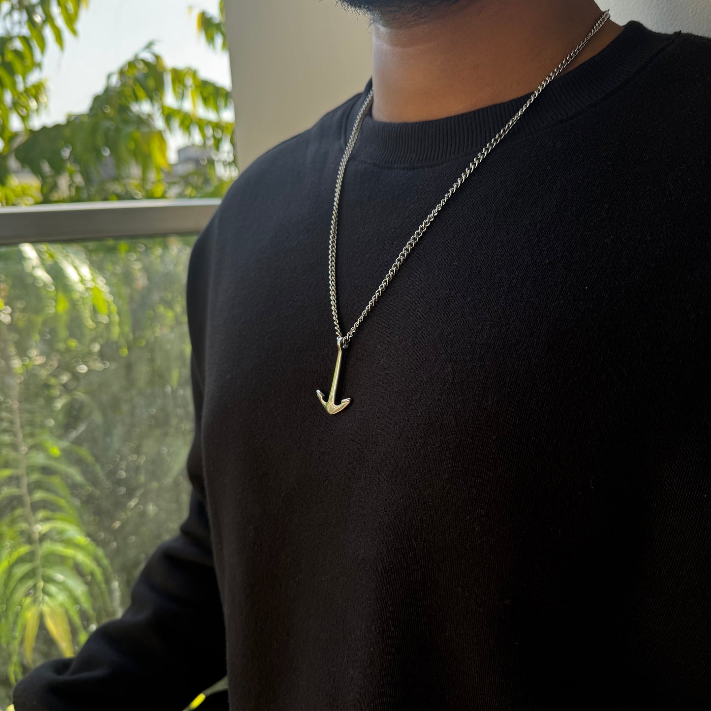 ANCHOR PENDANT WITH CHAIN (SILVER)