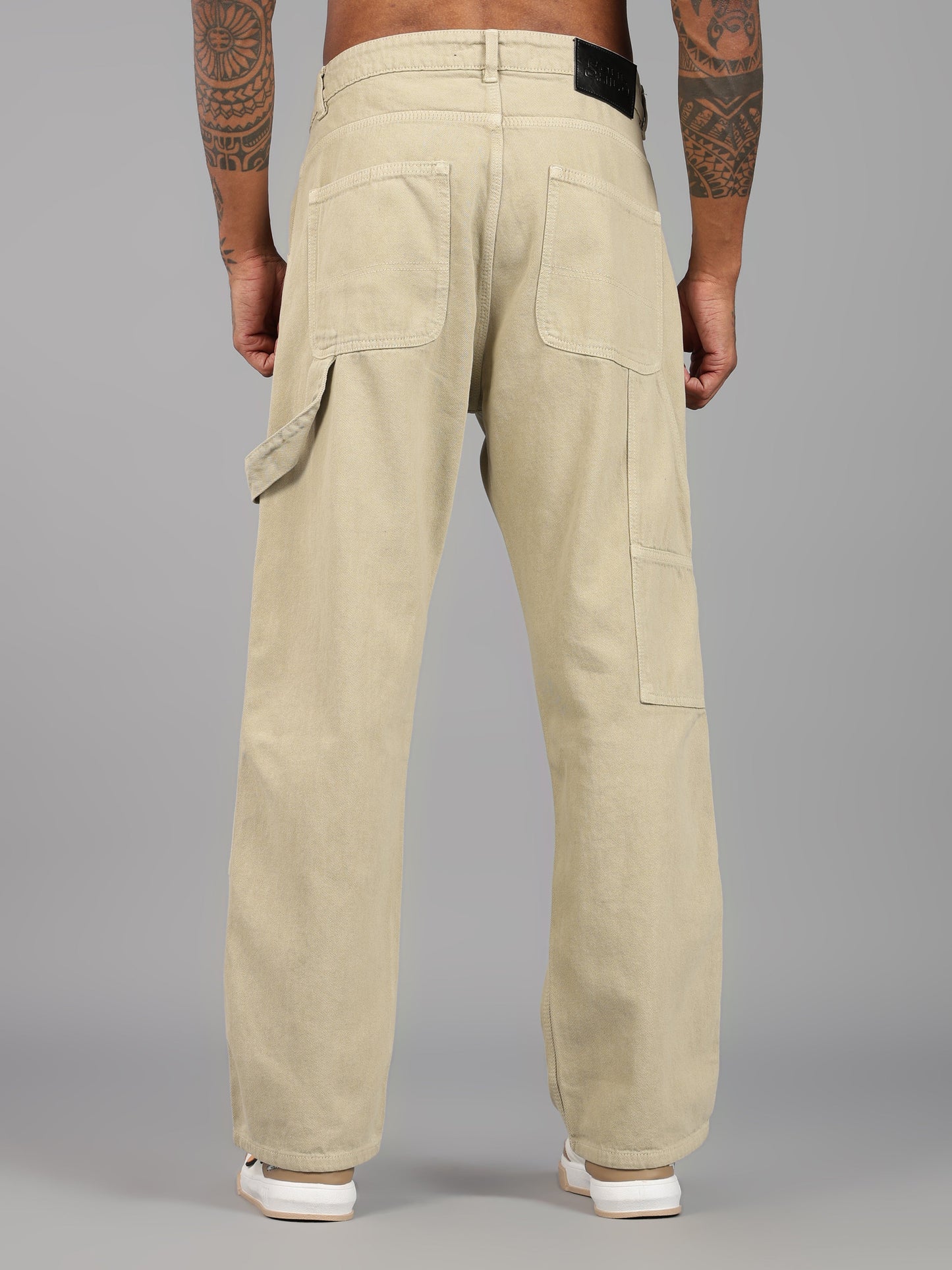 Beige Carpenter Jeans