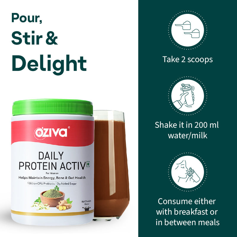 Oziva Daily Protein Activ for Women - Rich chocolate, 300 g