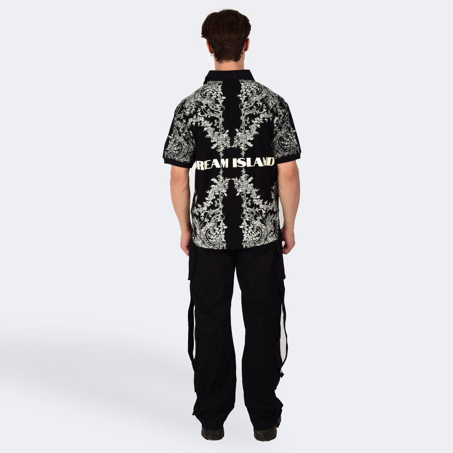 Dream Island RENAISSANCE POLO T-SHIRT - BLACK
