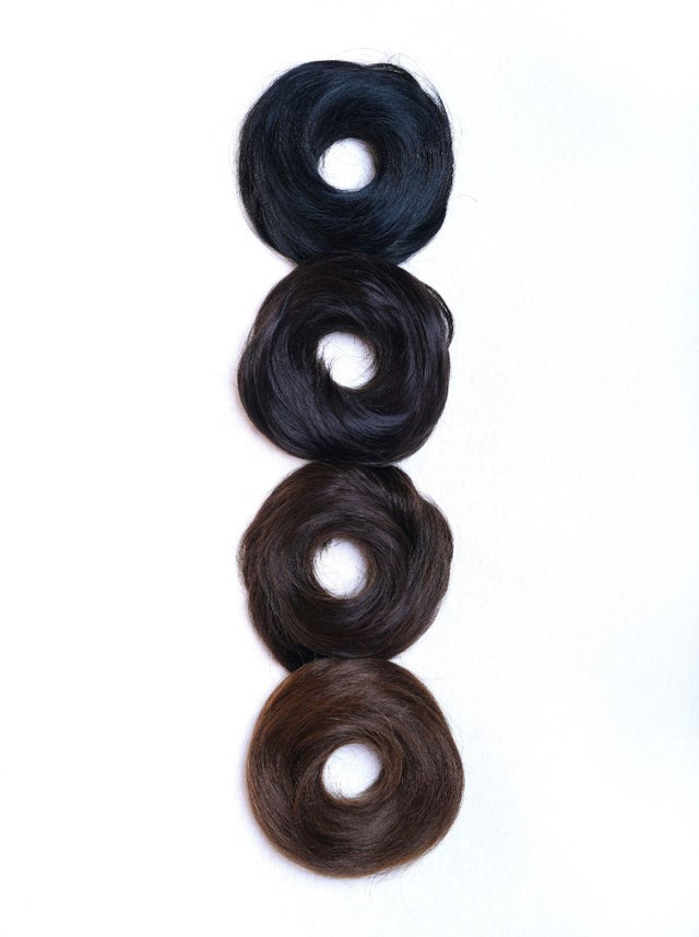 Nish Hair Human Hair Donut Scrunchies Natural Black