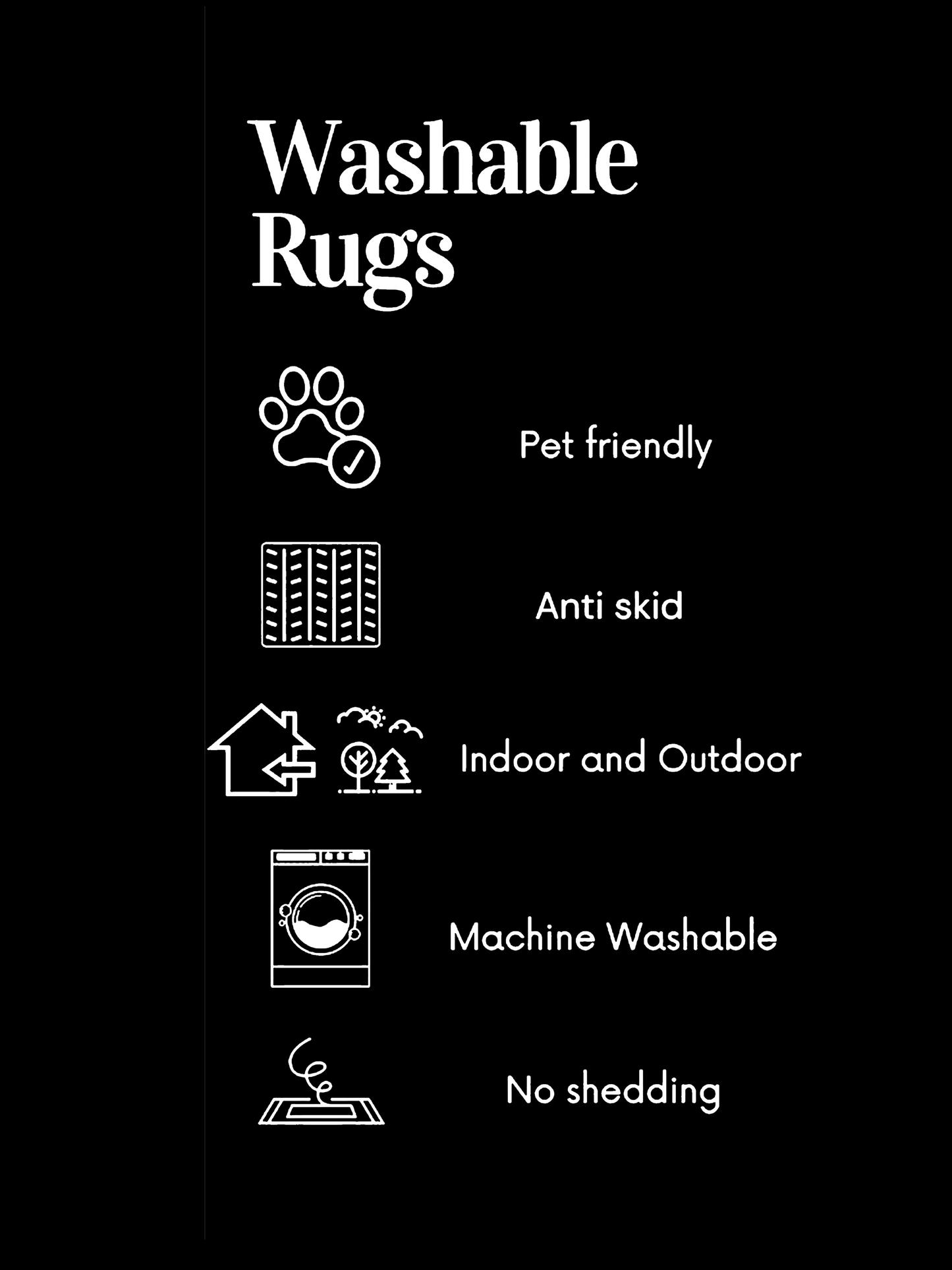 Anti Social Traditional design Washable Rug