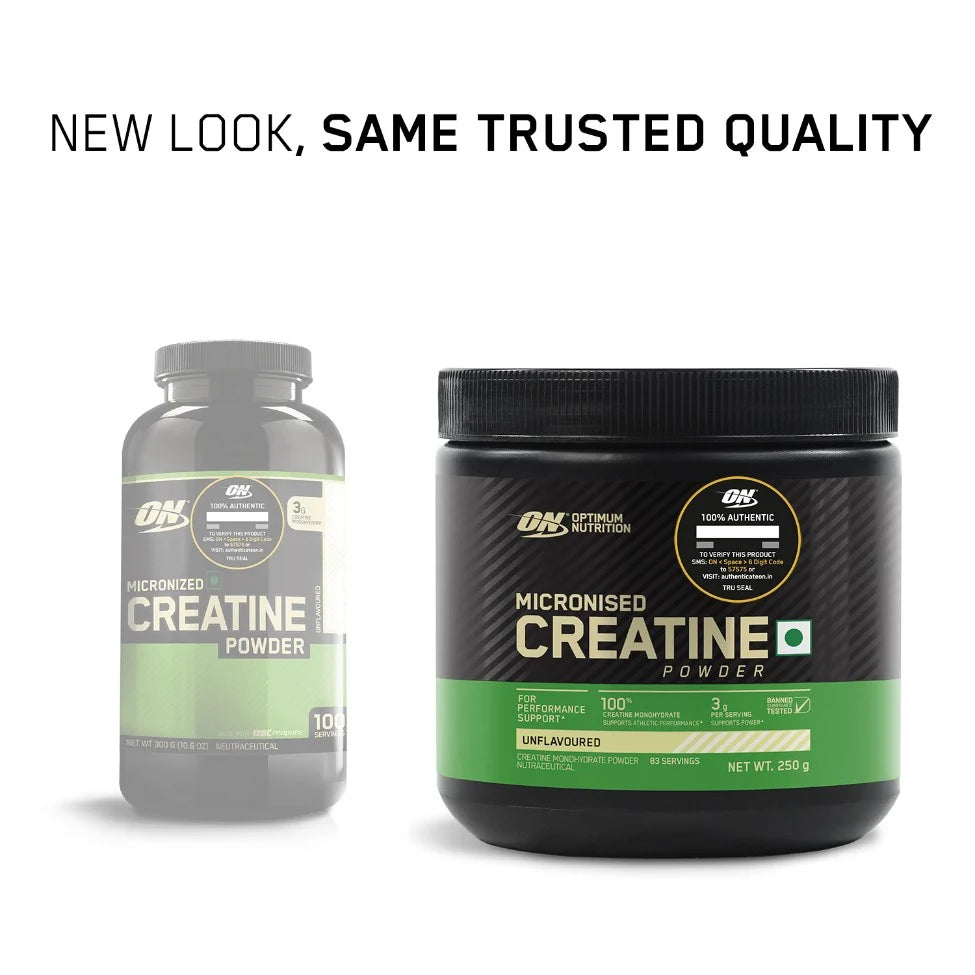 Optimum Nutrition (ON) Micronized Creatine Monohydrate Powder - 250 gm (0.55 Lb)