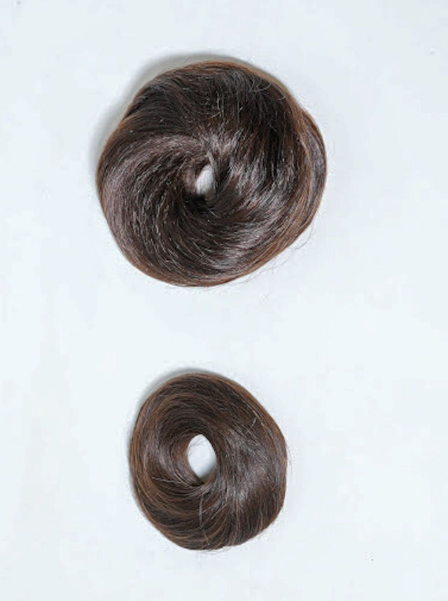 Nish Hair Human Hair Donut Scrunchie Dark Brown