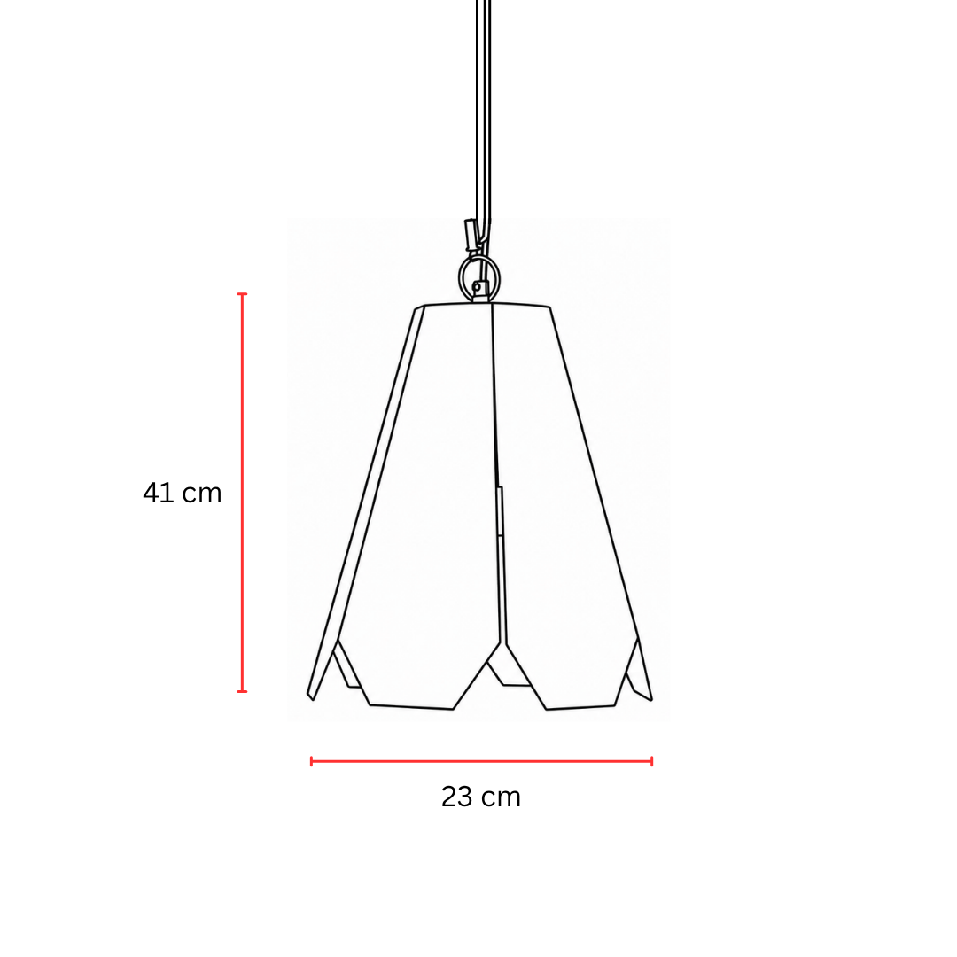 Fold Hexa Pendant Lamp - Tangerine