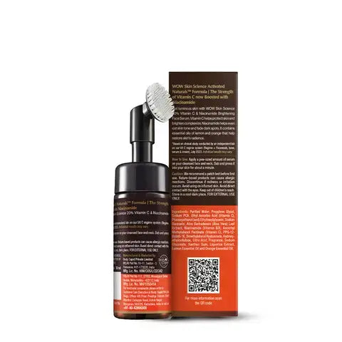 Wow skincare Vitamin C & Niacinamide Brightening Foaming Face Wash - 150 ML (With built-in face brush) / Pack Of 1