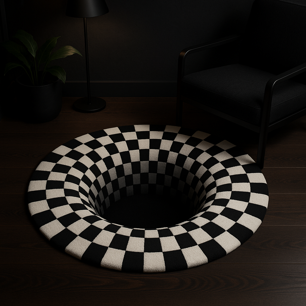 Vortex Optical Illusion B&G Rug by Just Rugs