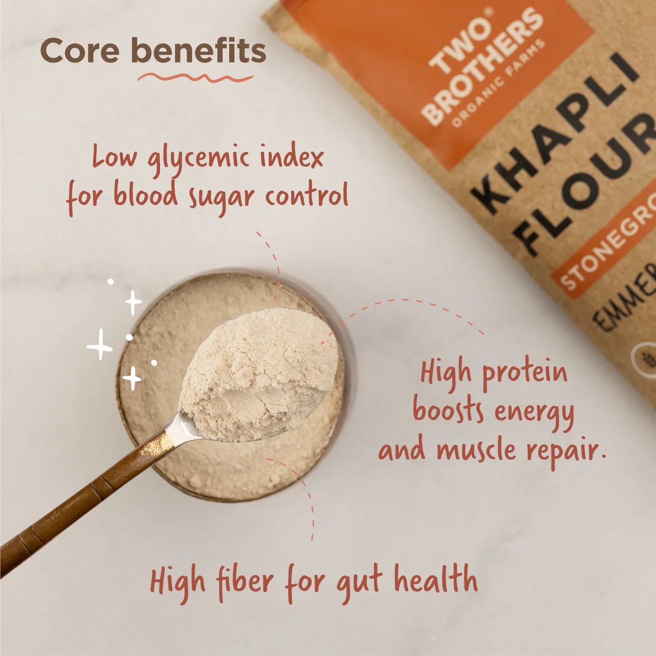 Khapli Wheat Atta (Emmer Wheat Flour) Atta Stone Ground | Two Brothers Organic Farms
