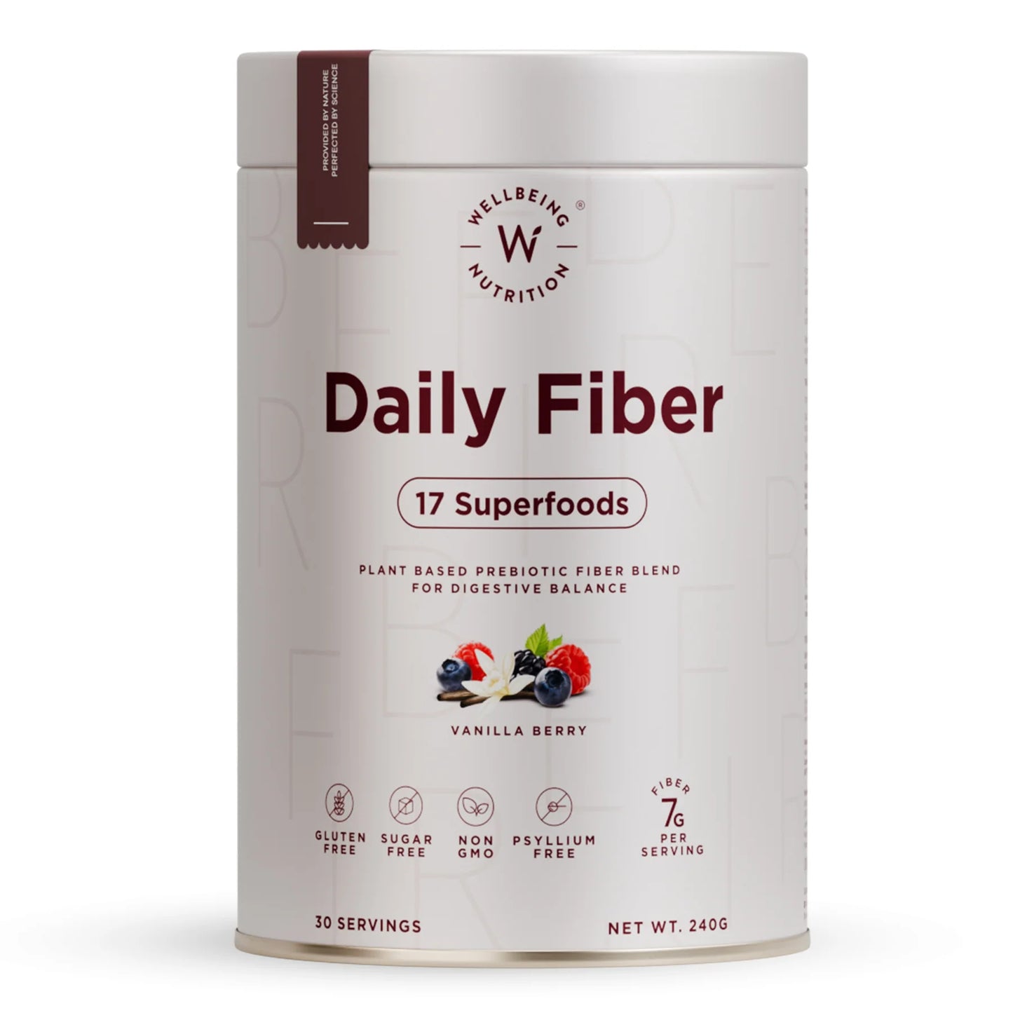 Daily Fiber | Vanilla Berry Flavour | Wellbeing Nutrition