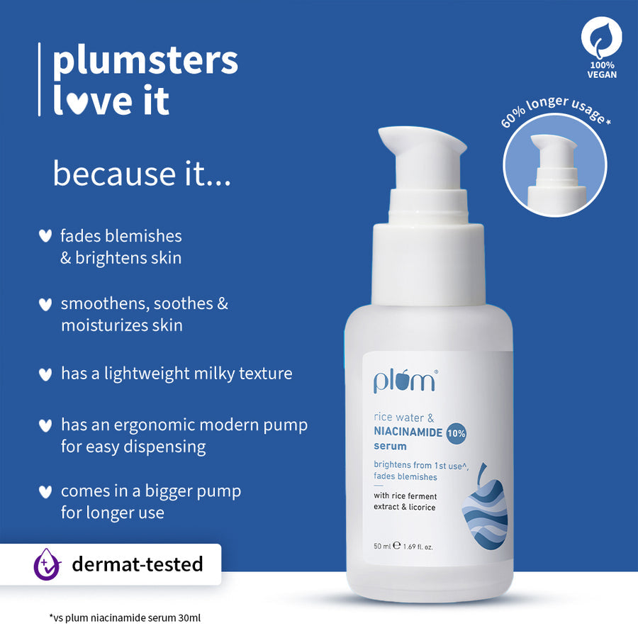 Plum 10% Niacinamide & Rice Water Brightening Face Serum