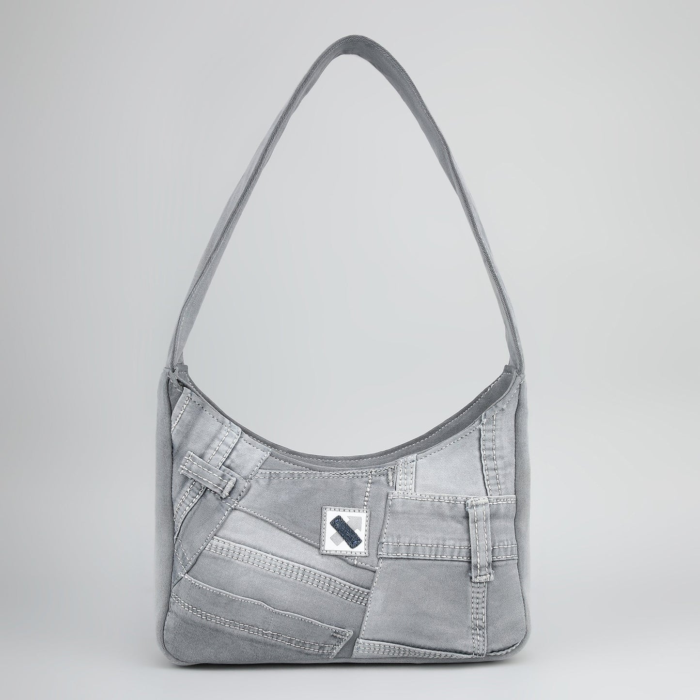 RE-DENIM SHOULDER BAG - Ice Grey