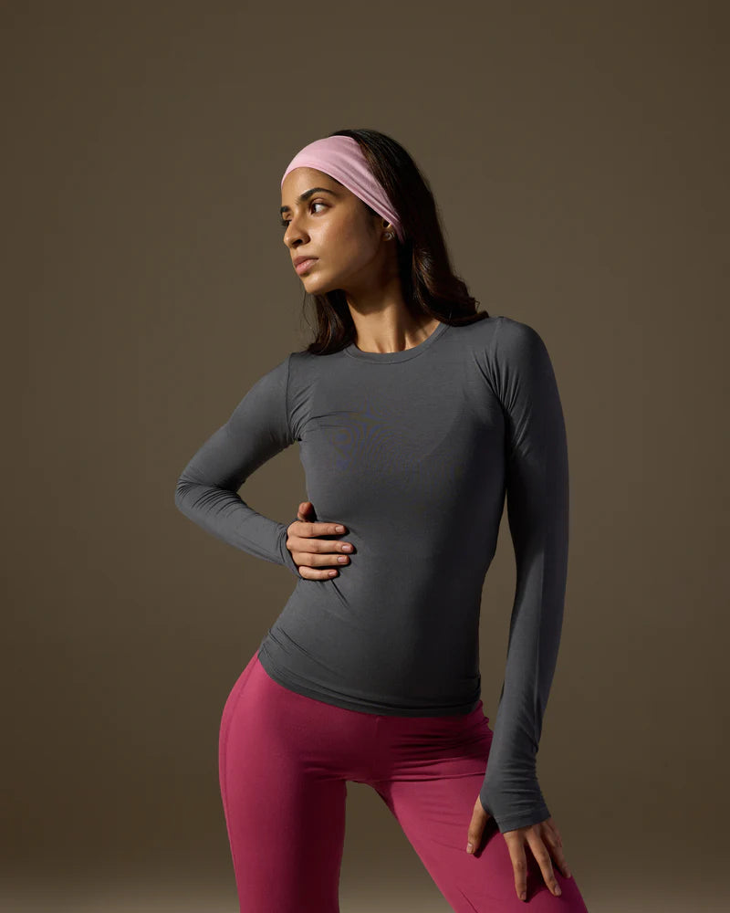 Aero Long Sleeve with Thumb Hole Dusty Fig