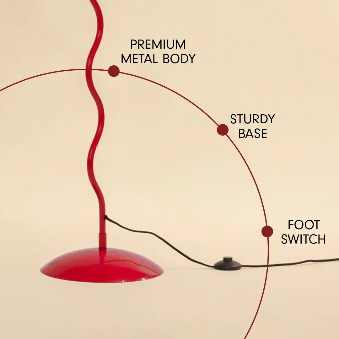 Wavy Floor Lamp Crimson Red