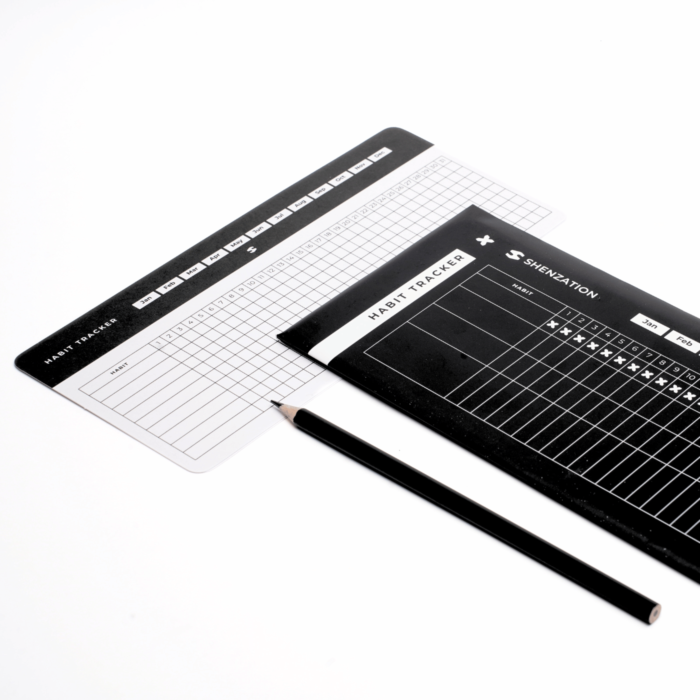 Habit Tracker Cards - 12 Month Pack - Daily & Monthly Goal Board & Productivity Journal