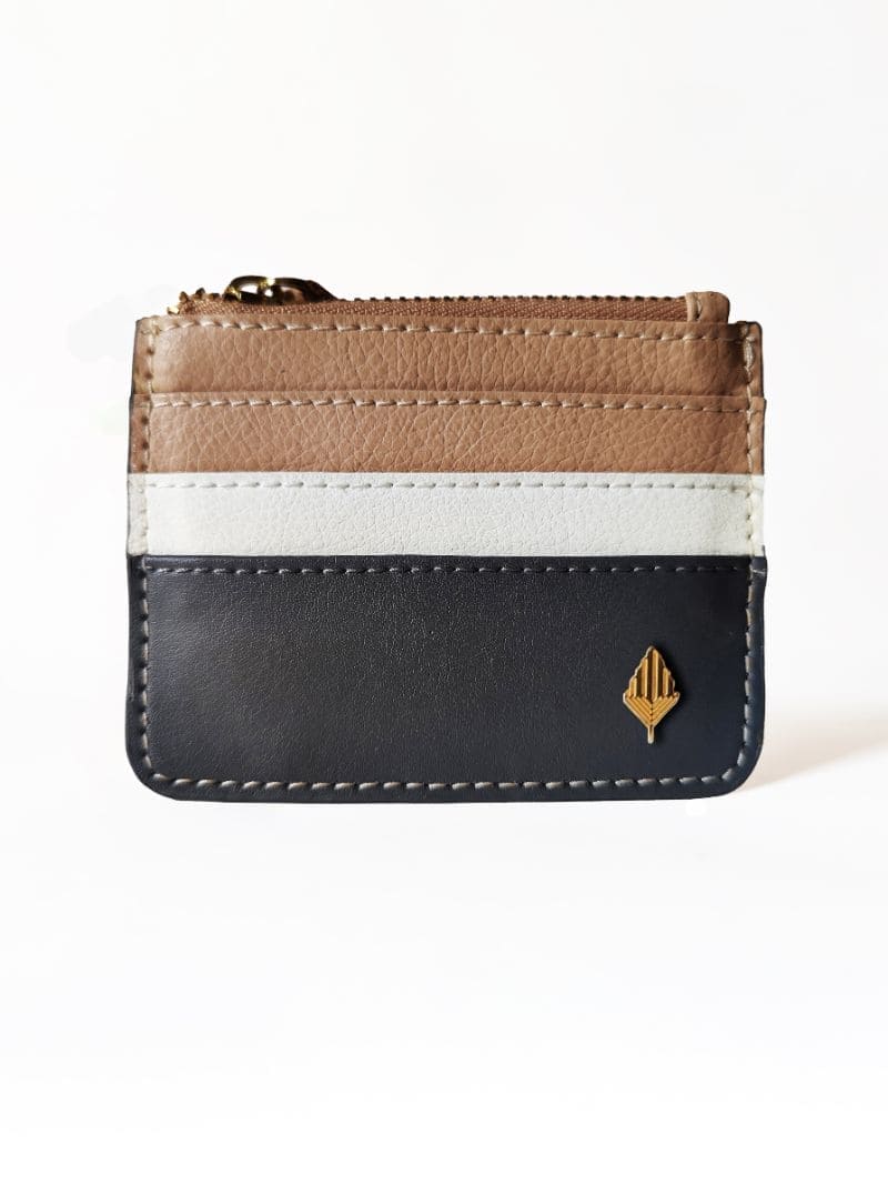 Iris – Grey & Almond Plant Leather Card Holder