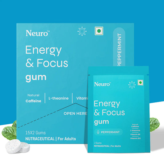 NeuroGum Energy Caffeine Gums - Cinnamon (30 Pieces: 15 X 2 gum sachets)