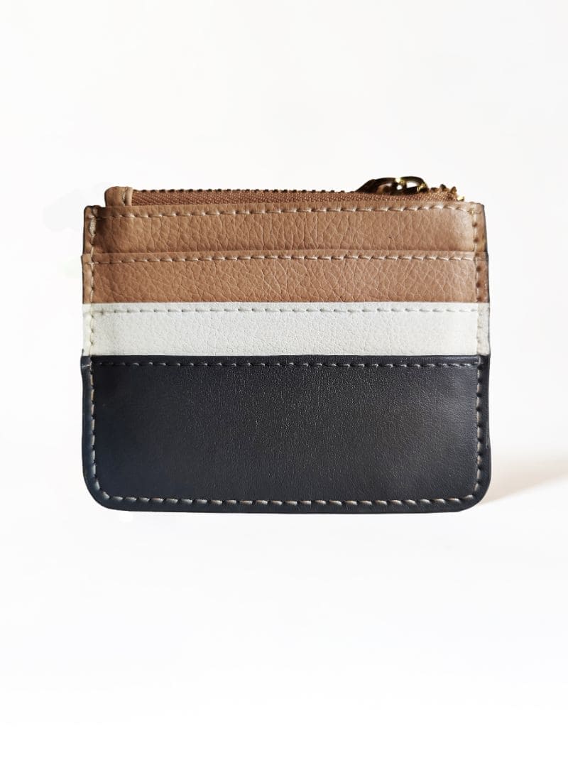 Iris – Grey & Almond Plant Leather Card Holder