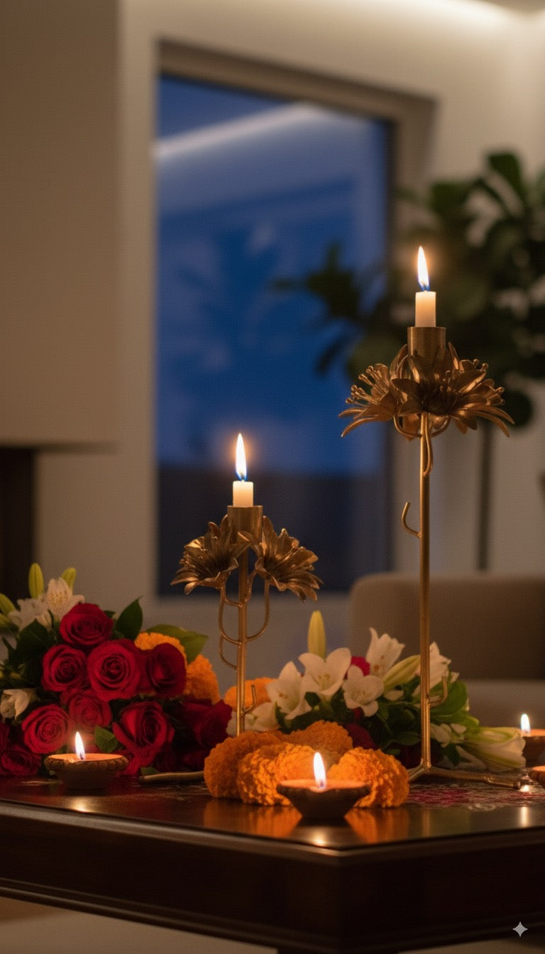 Bloom Candle Holder Diwali Set