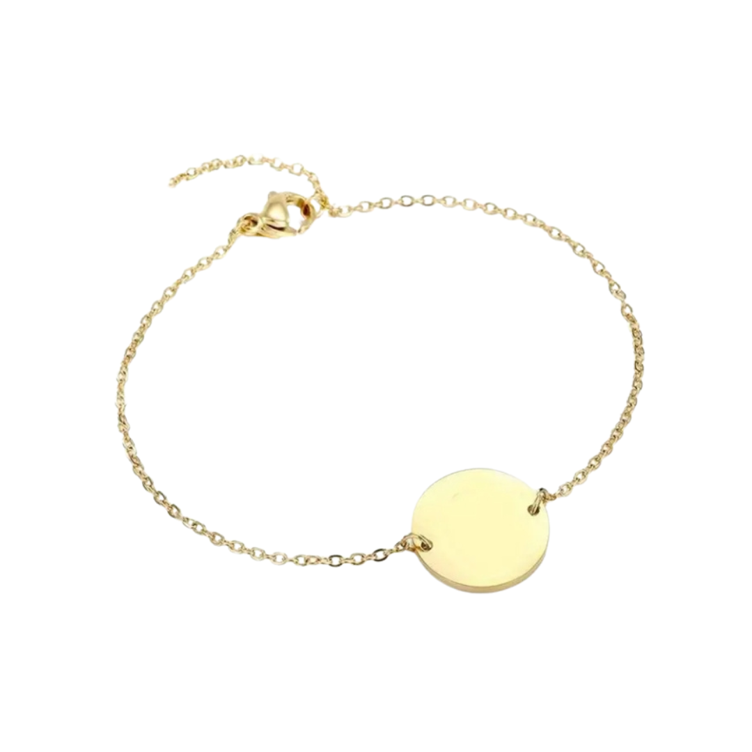 PERSONALISED ROUND BRACELET - 18K WHITE/GOLD-PLATED