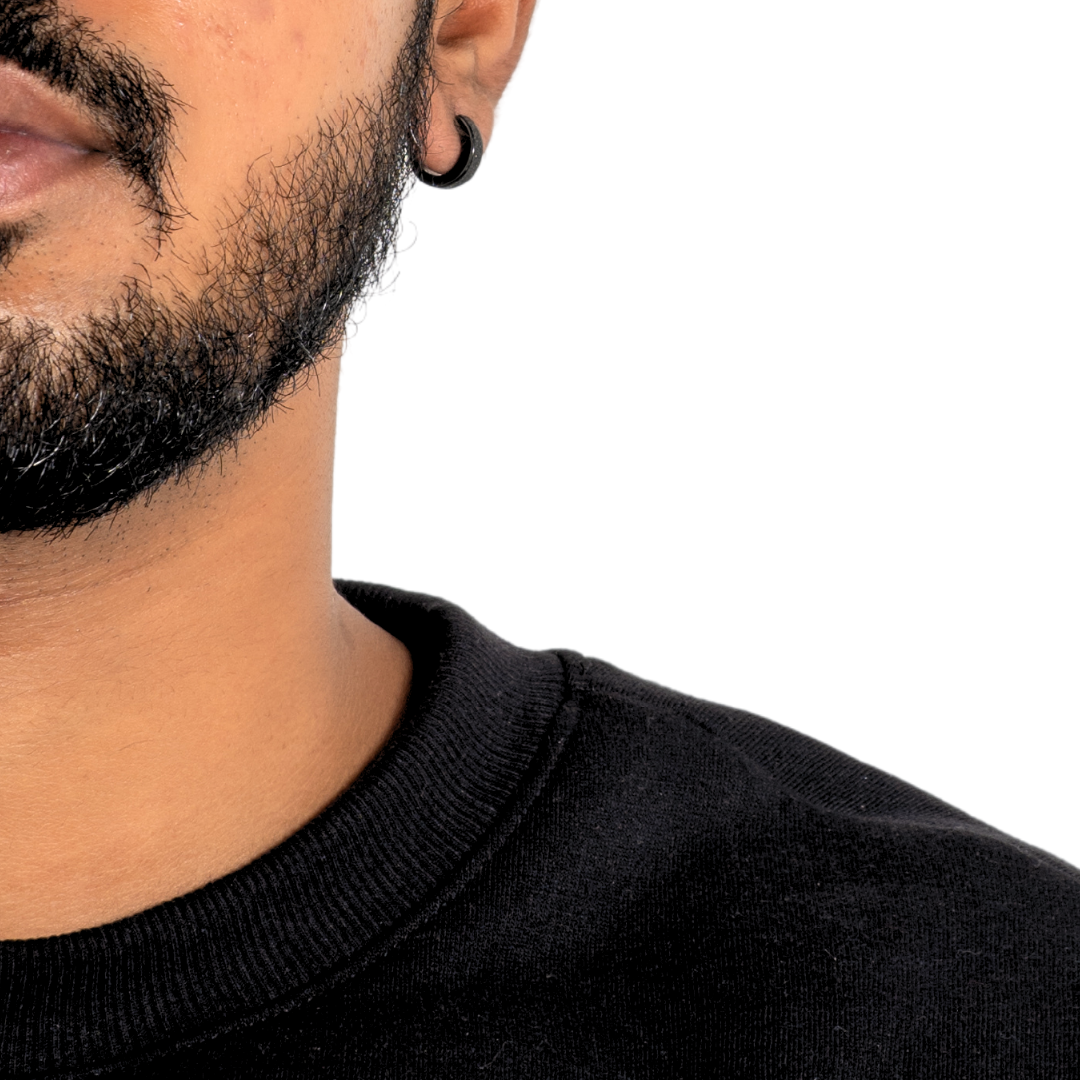 FROSTED HOOP - (BLACK PIERCED)