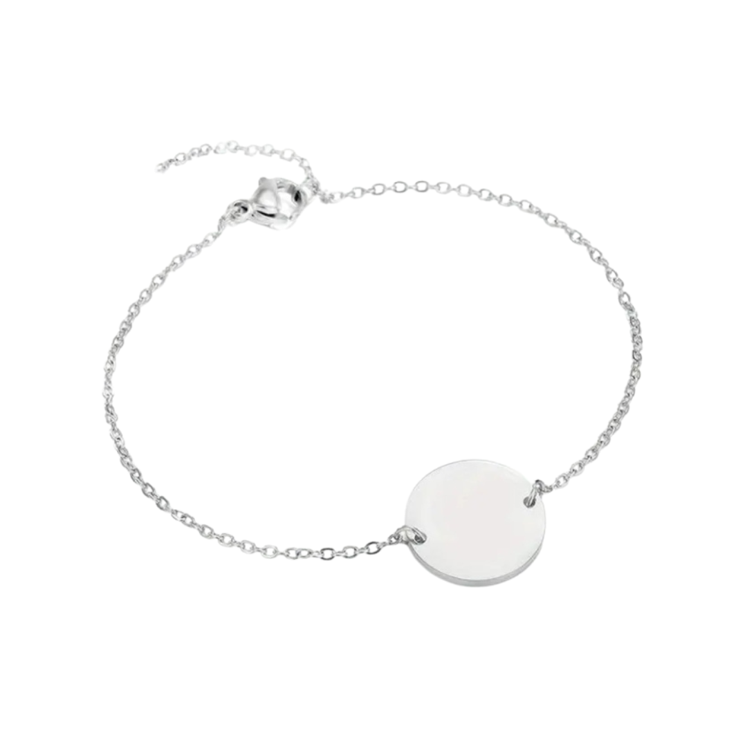PERSONALISED ROUND BRACELET - 18K WHITE/GOLD-PLATED