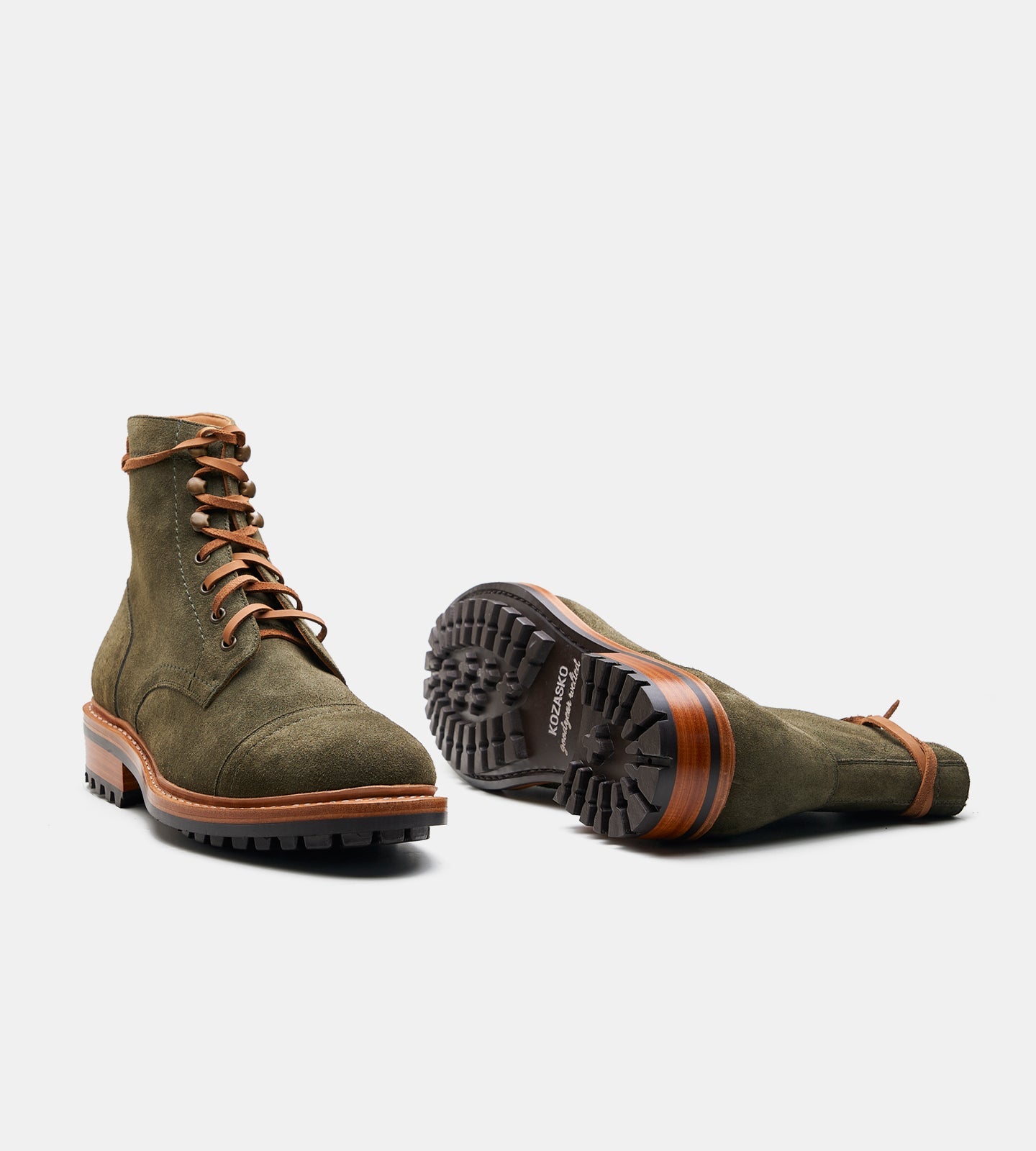 Goodyear Welted Olive Suede Captoe Boot