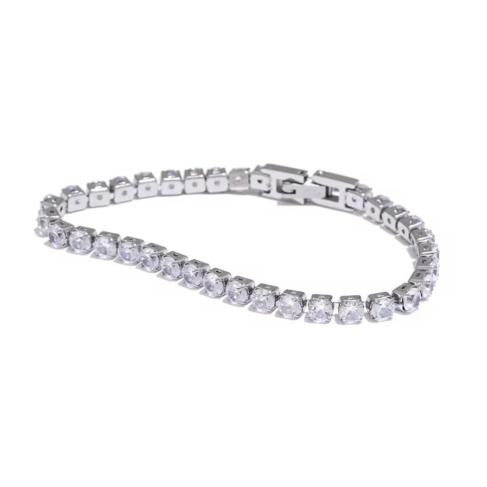 Tennis Bracelet (17cm) - Gold & Silver
