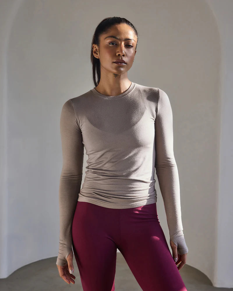 Aero Long Sleeve with Thumb Hole Dusty Fig