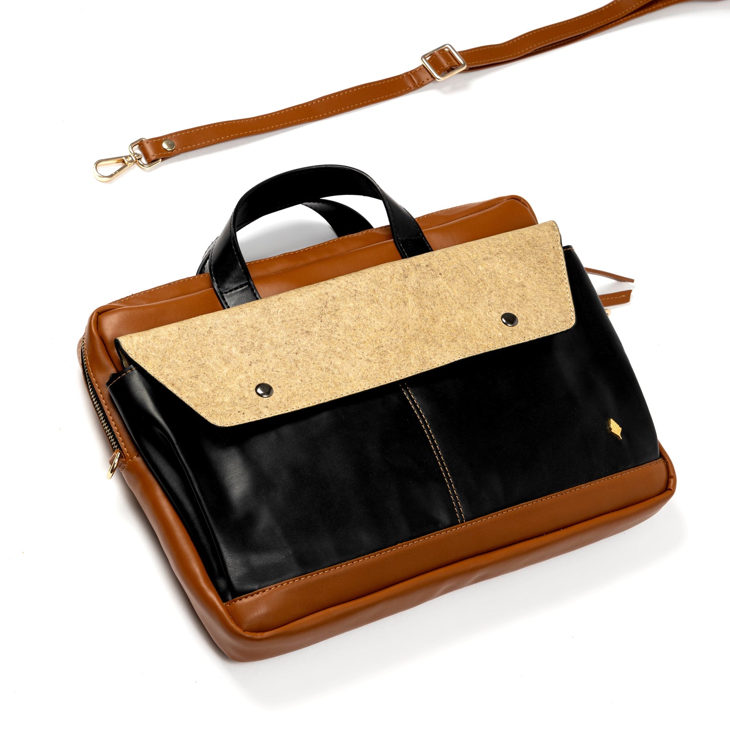 Willow Vegan Leather Laptop Sleeve - Black