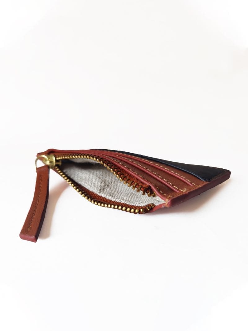 Iris – Gingerbread & Black Plant Leather Card Holder