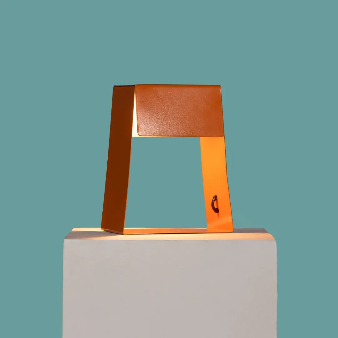 Fold Trapezium Table Lamp - Tangerine