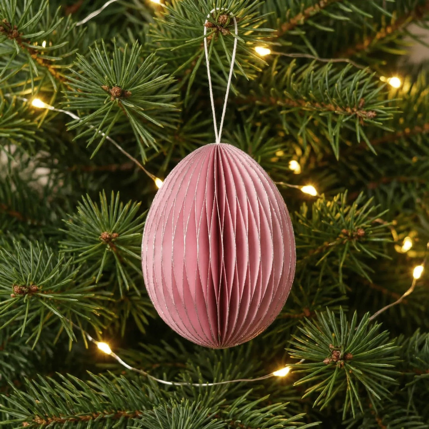 Christmas Ornaments Festive Pink With Silver Glitter