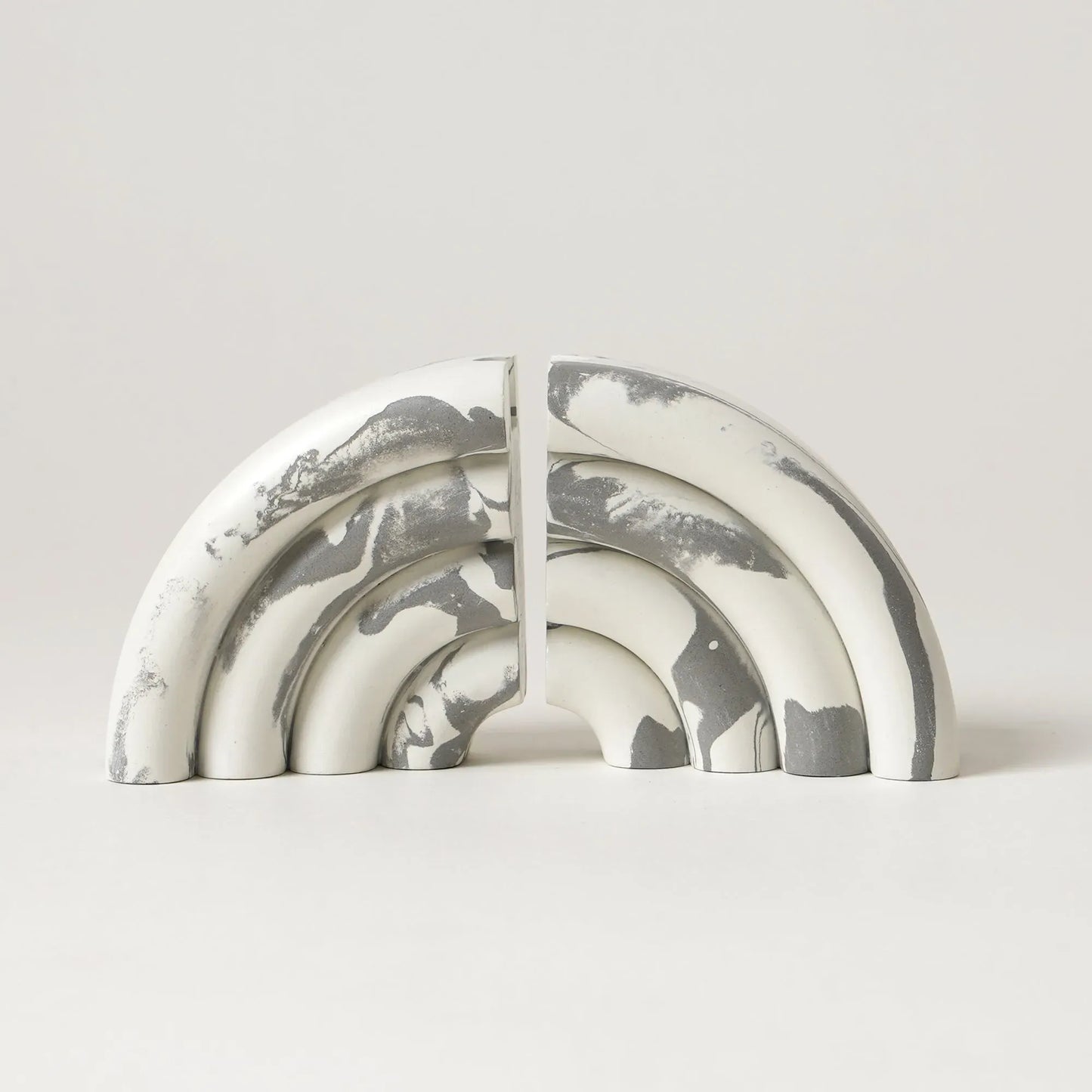 Monolith Marble Effect Bookends