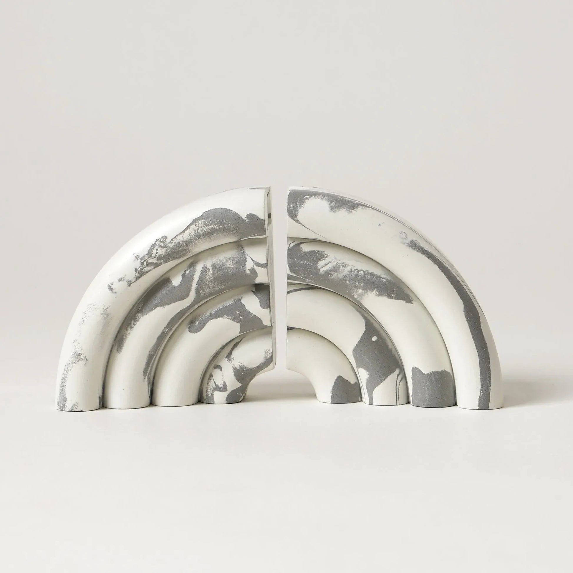 Monolith Marble Effect Bookends