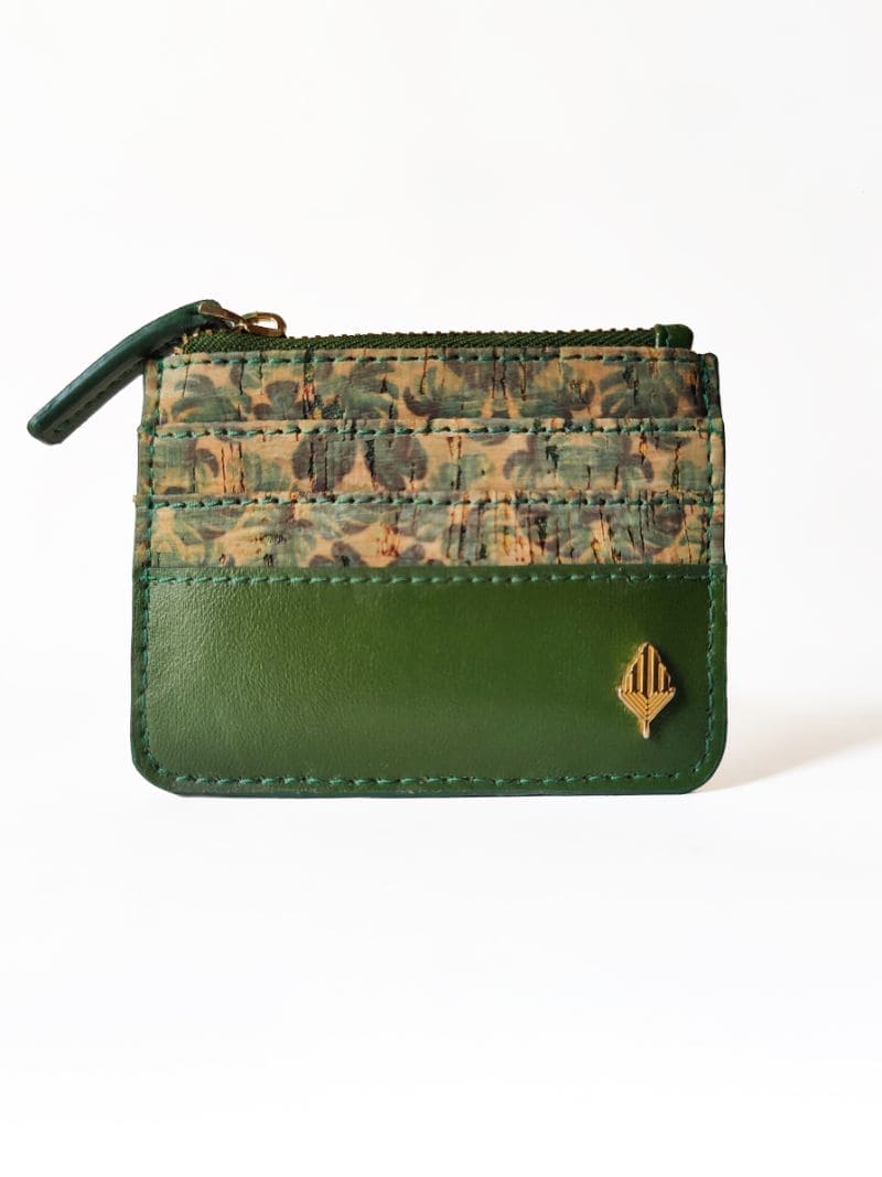 Iris – Green Plant Leather Card Holder